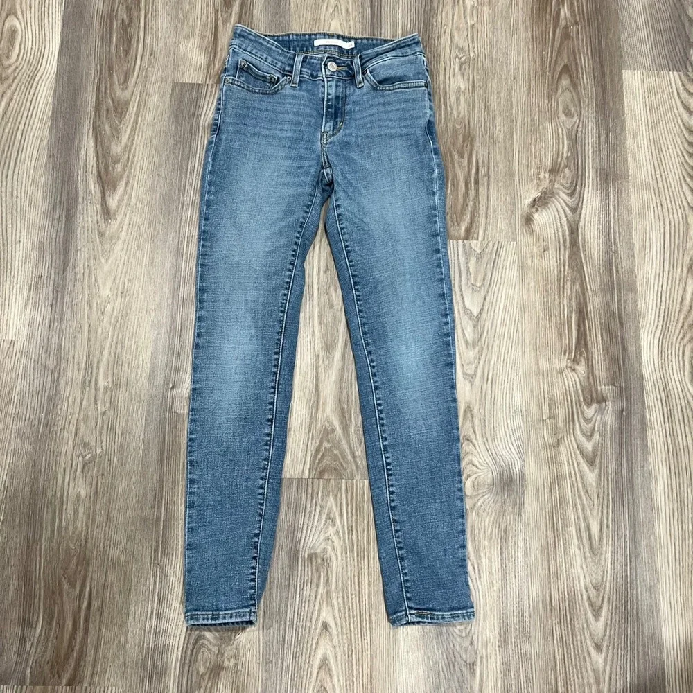 Levis 711 Super Skinny Jeans Kids W24 L28 Medium Wash Blue Denim 18881-0208